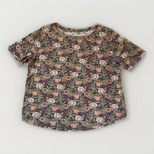 LOFT Vintage Soft Top Womens Size LARGE Multicolor Floral Cotton Short Sleeve